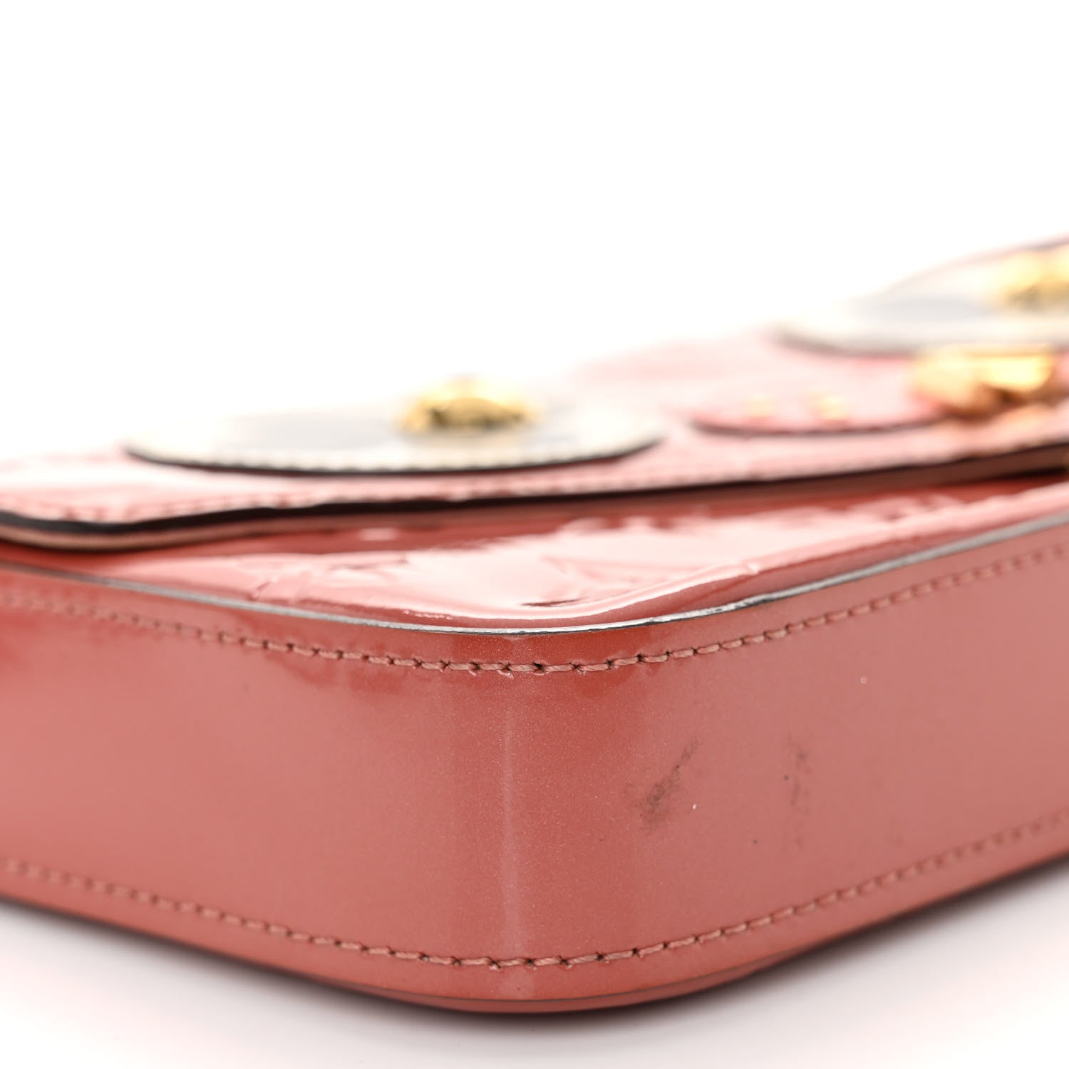 Louis Vuitton Vernis Valentine Dog Pochette Felicie Chain Wallet Pink 9 of 10