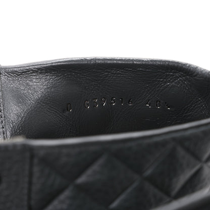 Chanel Calfskin Shiny Calfskin Quilted Lace Up Combat Boots 40.5 Dark Grey Black 8 of 10
