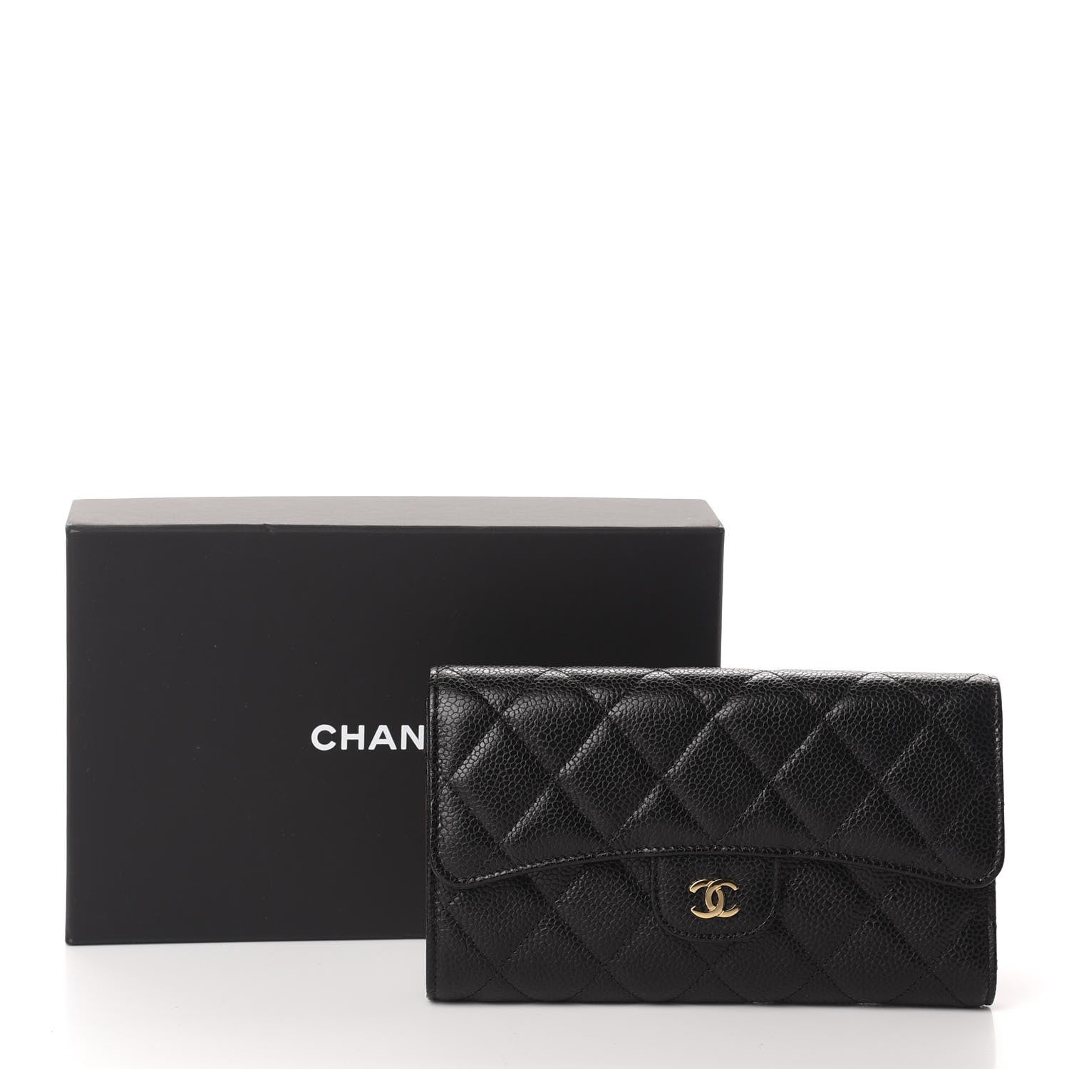 Chanel Caviar Quilted Long Flap Wallet Black 9 of 9