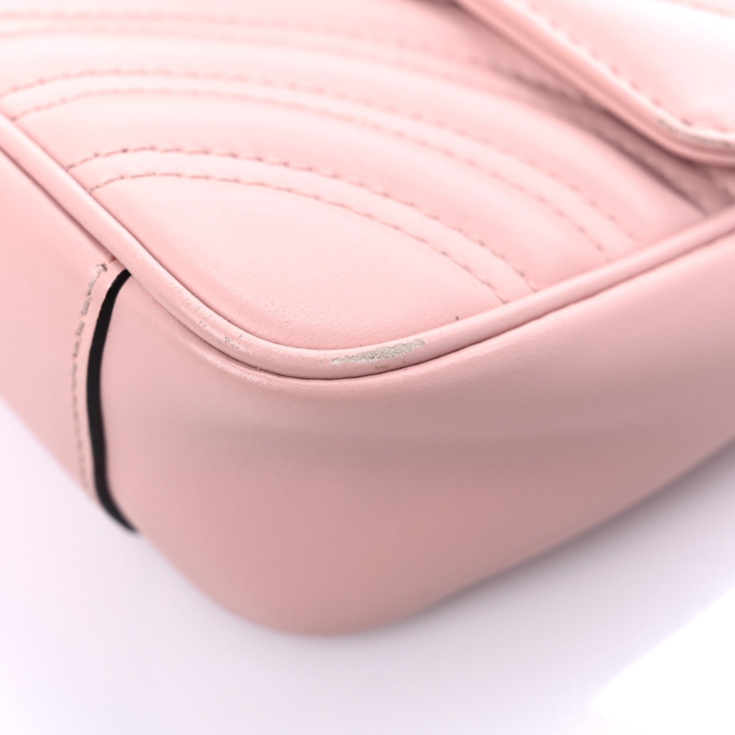 Gucci Calfskin Matelasse Mini GG Marmont Shoulder Bag Perfect Pink 14 of 19