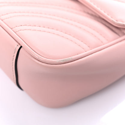 Gucci Calfskin Matelasse Mini GG Marmont Shoulder Bag Perfect Pink 14 of 19
