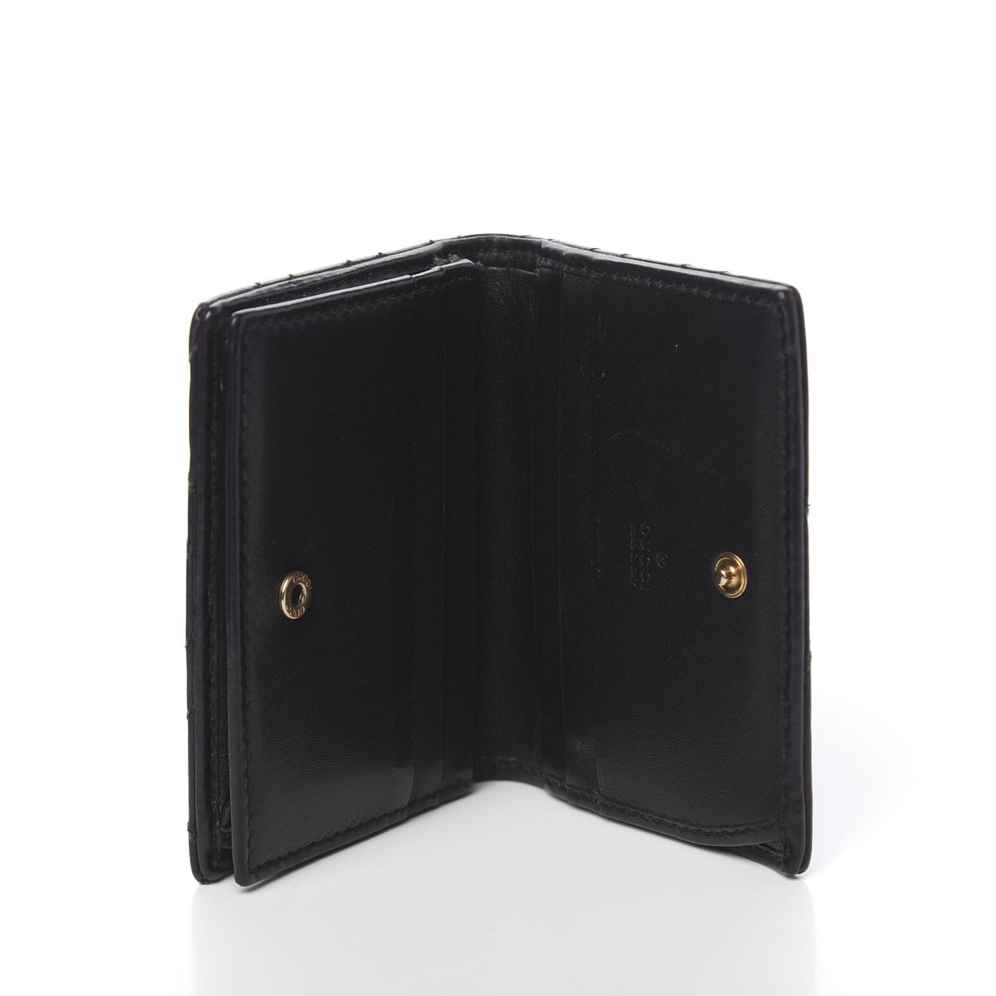 Calfskin Matelasse GG Marmont Card Case Black