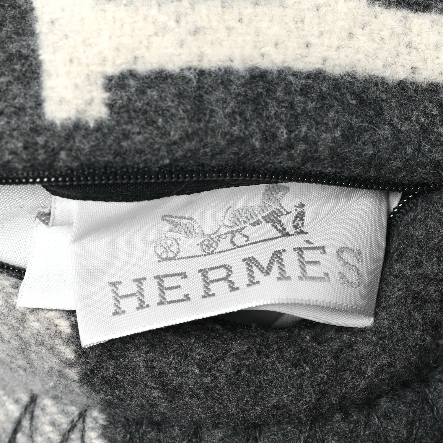 Hermes Wool Cashmere Avalon III Pillow PM Ecru Gris Clair 3 of 3