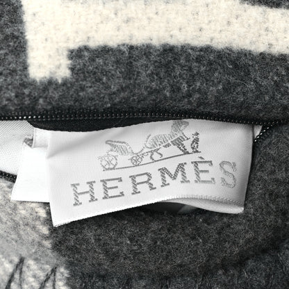 Hermes Wool Cashmere Avalon III Pillow PM Ecru Gris Clair 3 of 3