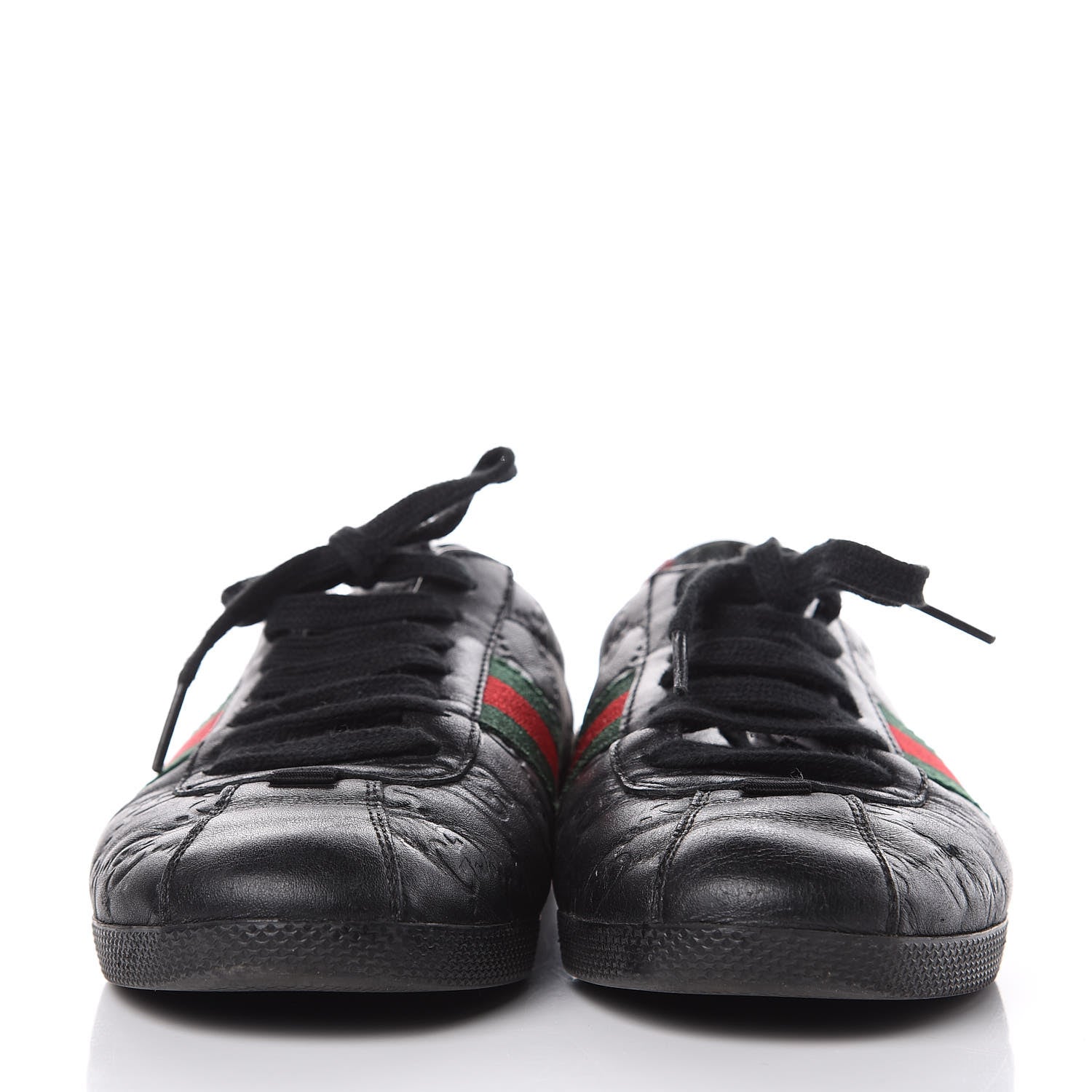 Gucci Guccissima Womens Web Sneakers 37.5 Black 2 of 10