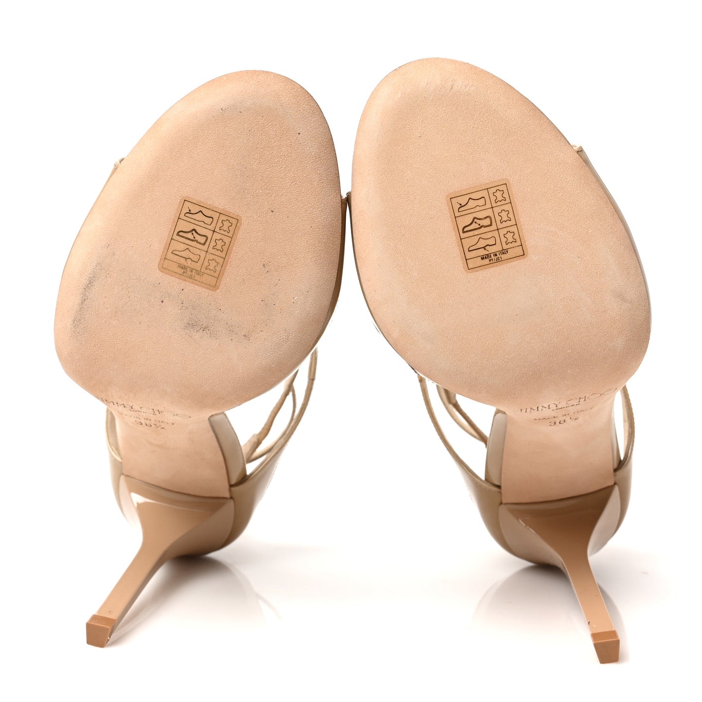 Patent Calfskin Lang Sandals 38.5 Nude