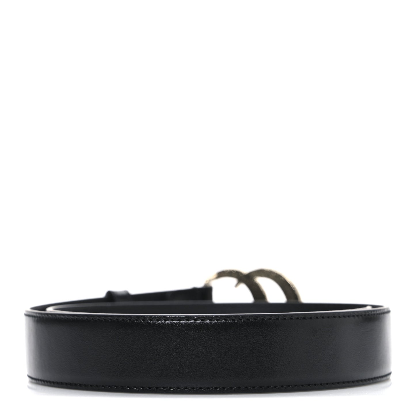 Plutone Calfskin Crystal Double G 30mm Belt 75 30 Black