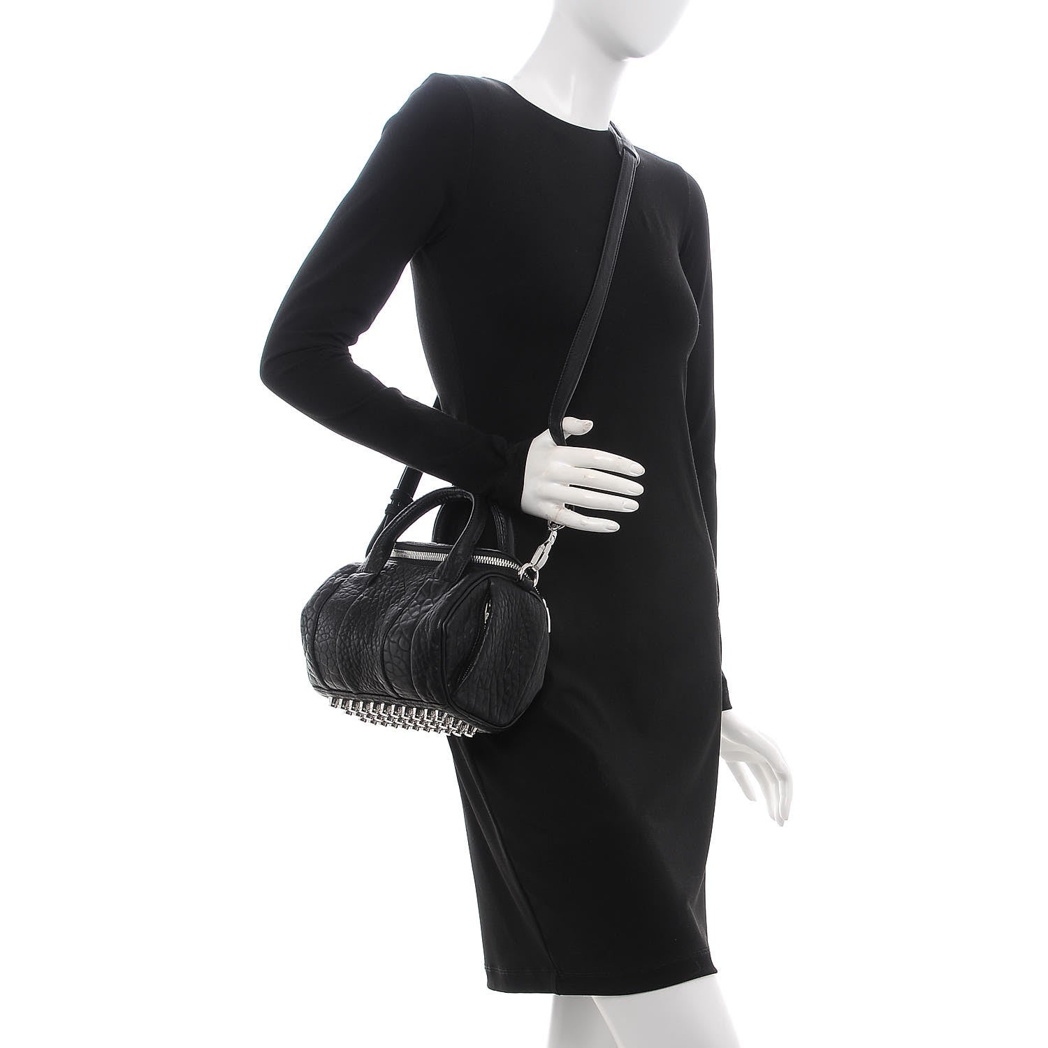 Alexander Wang Pebbled Lambskin Mini Rockie Black Rhodium Hardware 2 of 7