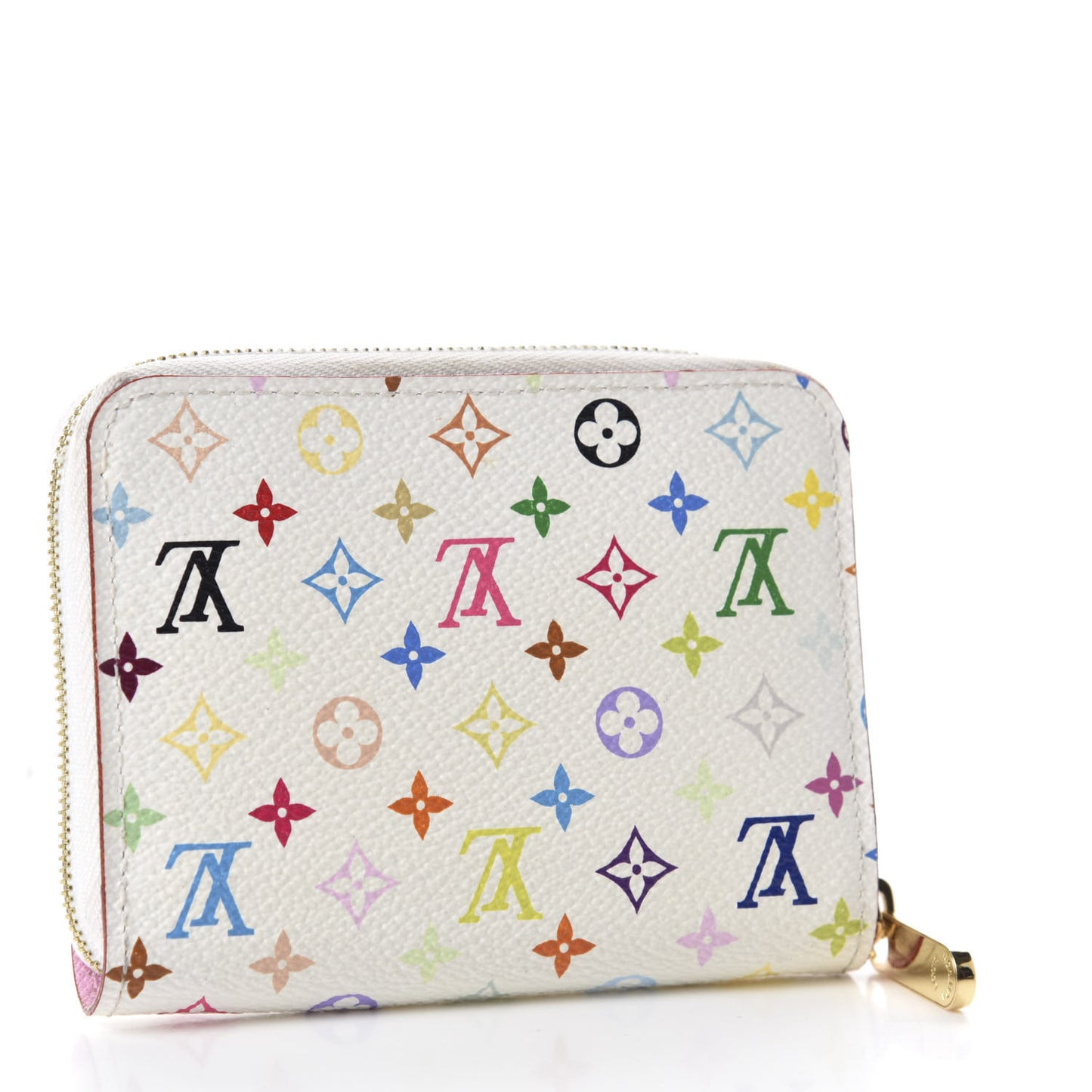 Monogram Multicolor Zippy Coin Purse Wallet White Litchi
