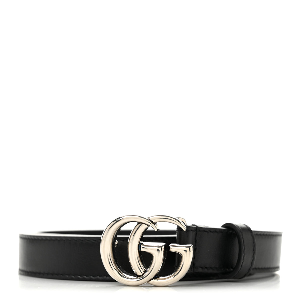 Gucci Plutone Calfskin Palladium Double G 20mm Belt 100 40 Black 1 of 10