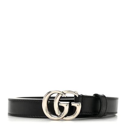 Gucci Plutone Calfskin Palladium Double G 20mm Belt 100 40 Black 1 of 10