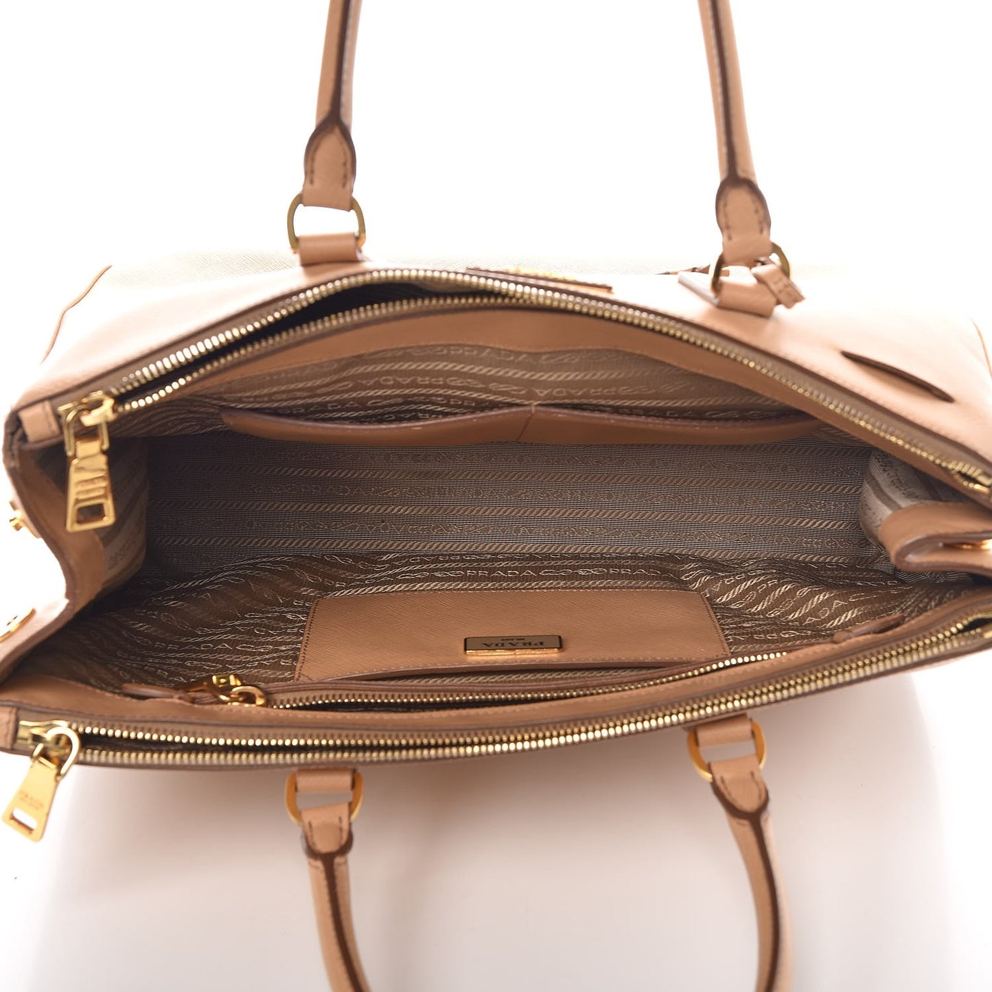 Saffiano Large Galleria Double Zip Tote Sabbia