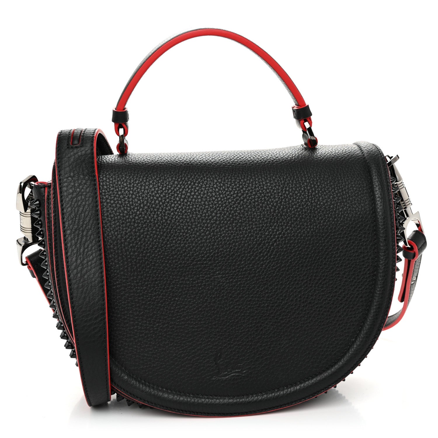 Christian Louboutin Calfskin Spikes Panettone Messenger Black 1 of 9