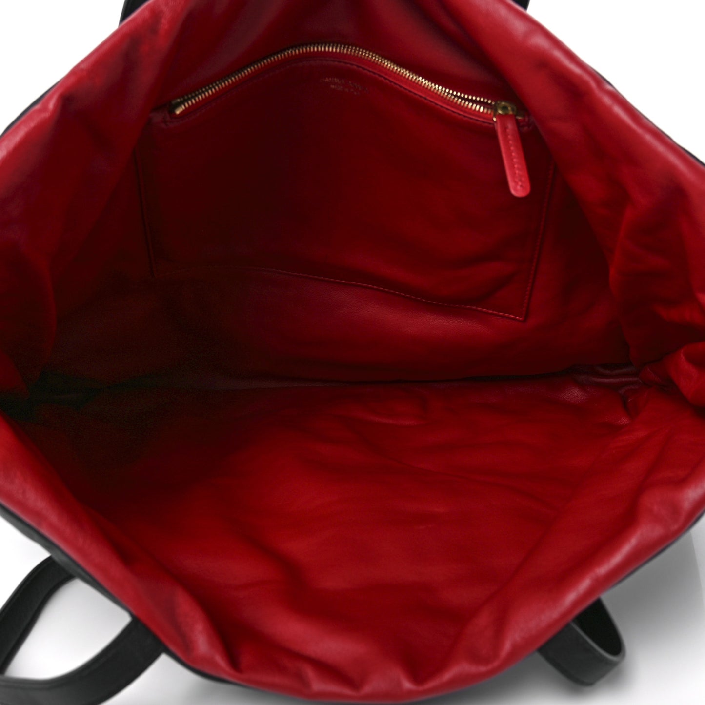 Calfskin Reversible Pillow Tote Black Flamma