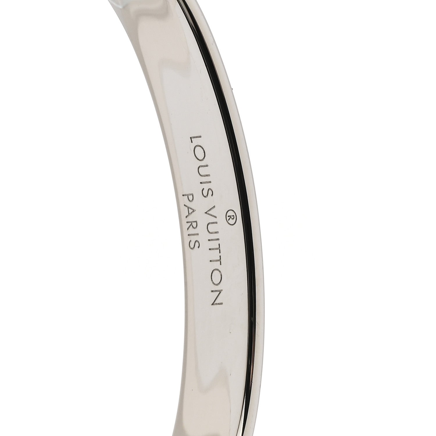 Louis Vuitton Brass Palladium Plated Nanogram Cuff S Silver 4 of 6