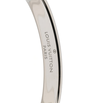 Louis Vuitton Brass Palladium Plated Nanogram Cuff S Silver 4 of 6