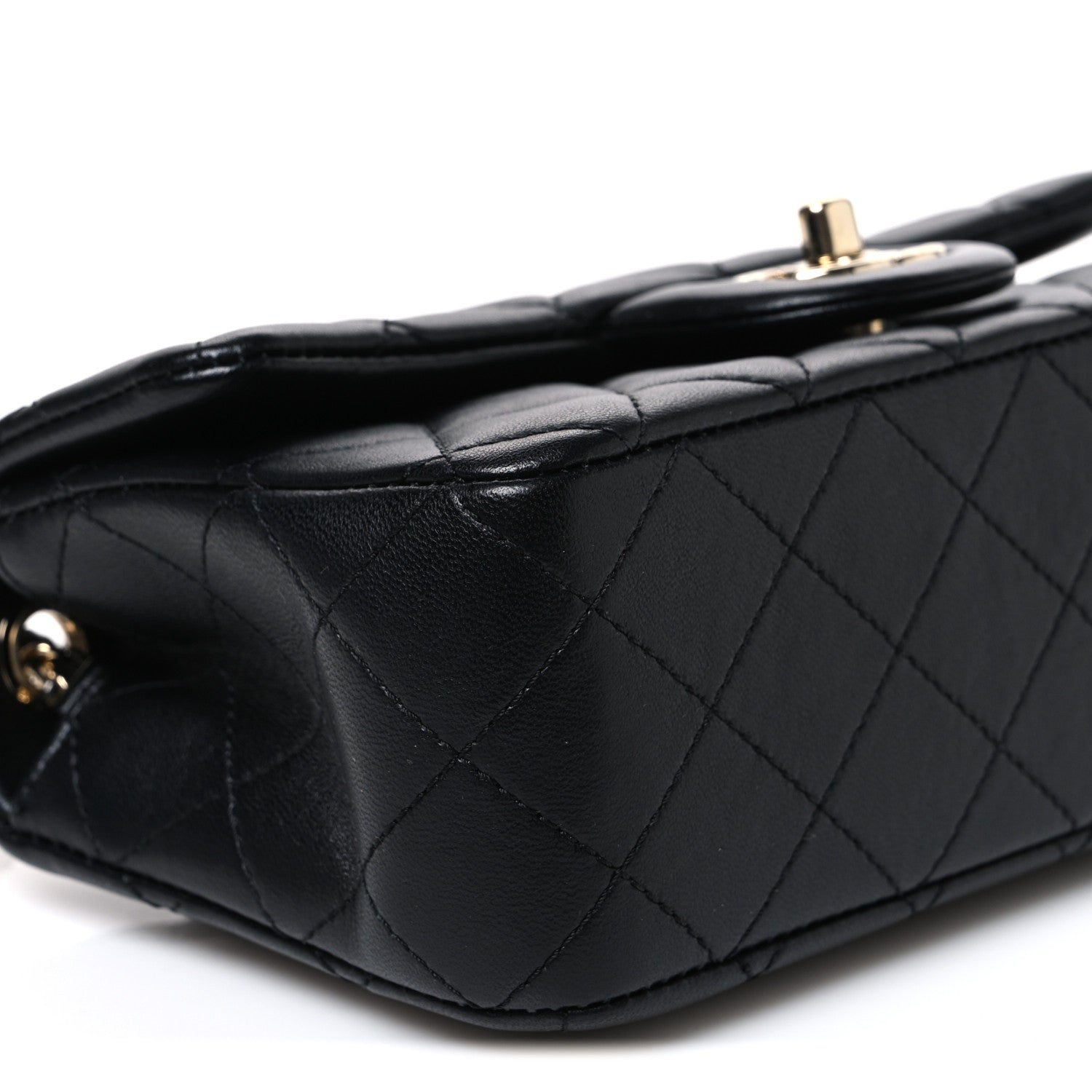 Chanel Lambskin Quilted Enamel Mini Rectangular Pearl Crush Flap Black 9 of 10