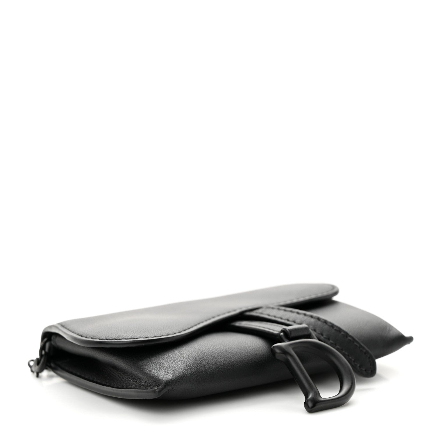Christian Dior Ultra Matte Calfskin Nano Saddle Chain Pouch Black 4 of 11