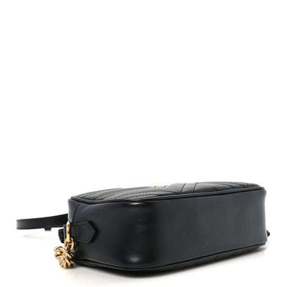 Gucci Calfskin Matelasse Small GG Marmont Chain Shoulder Bag Black 3 of 9