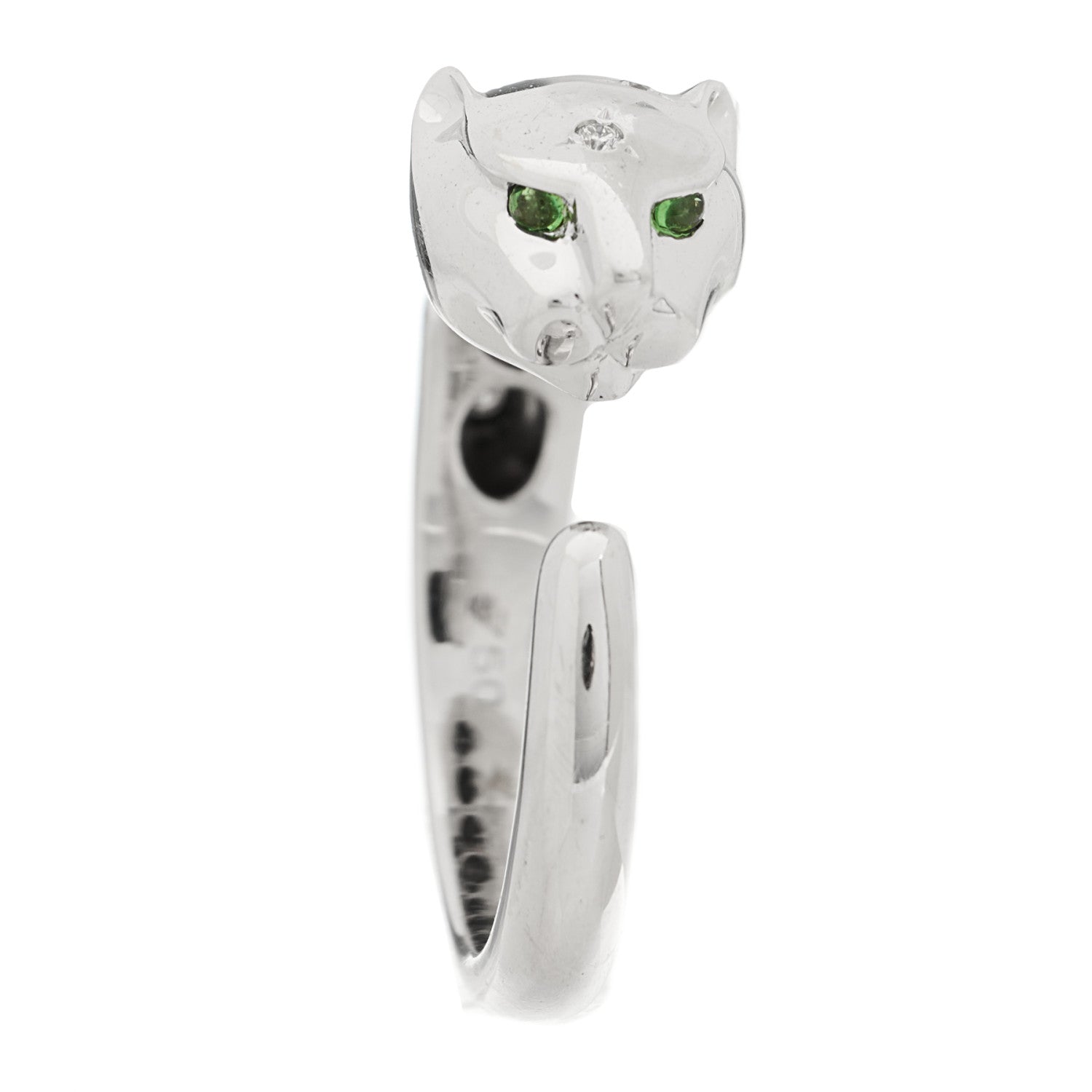 Anita Ko 18K White Gold Diamond Tsavorite Panther Ring 54 7 1 of 7