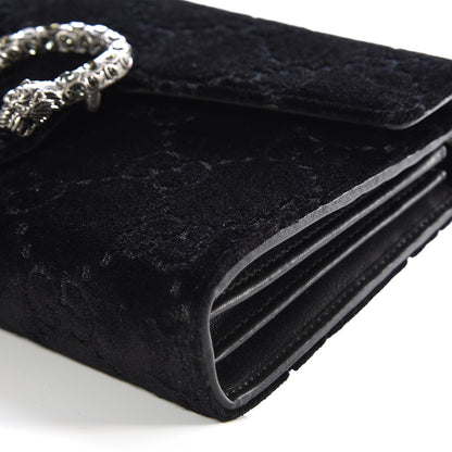 Gucci Velvet GG Monogram Mini Dionysus Chain Wallet Black 4 of 9