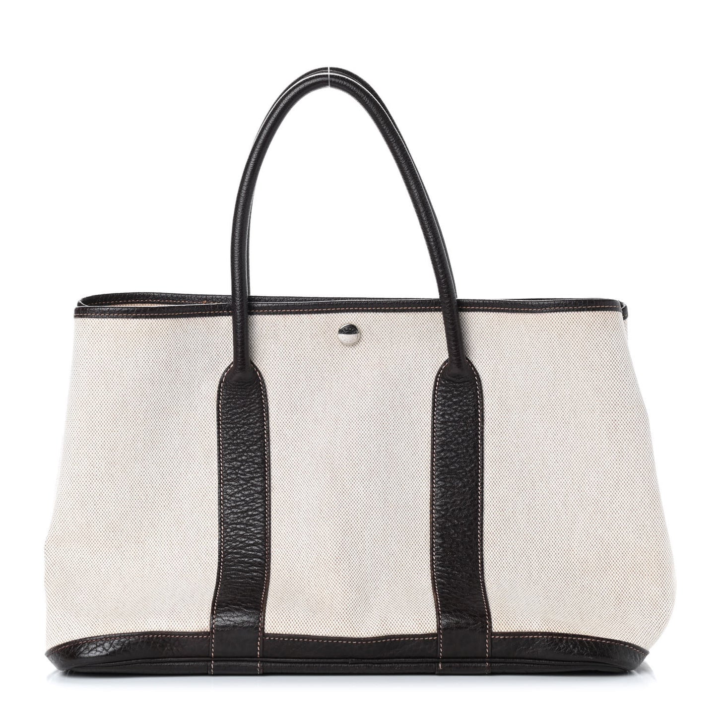 Toile Buffle Gala Garden Party Tote 36 MM Marron Fonce