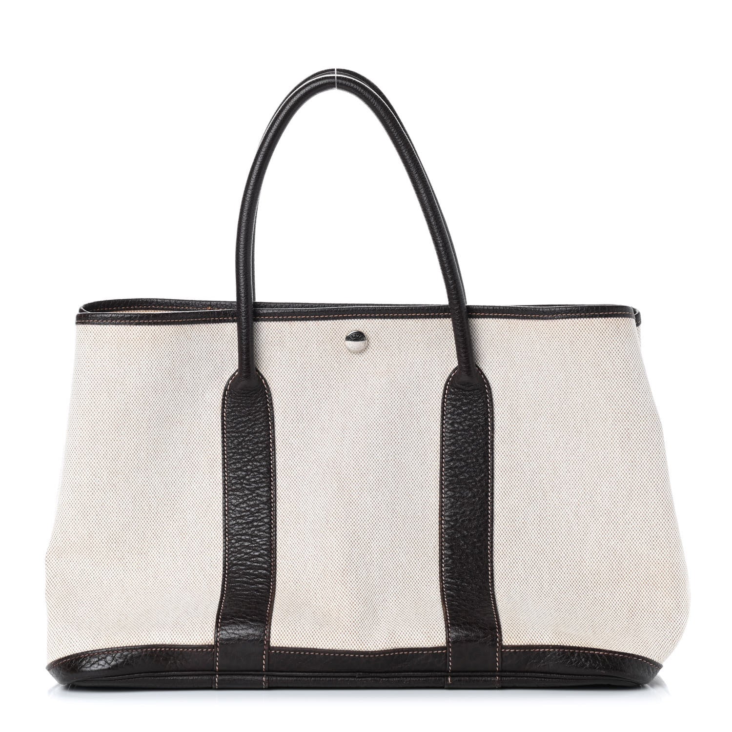 Hermes Toile Buffle Gala Garden Party Tote 36 MM Marron Fonce 1 of 8