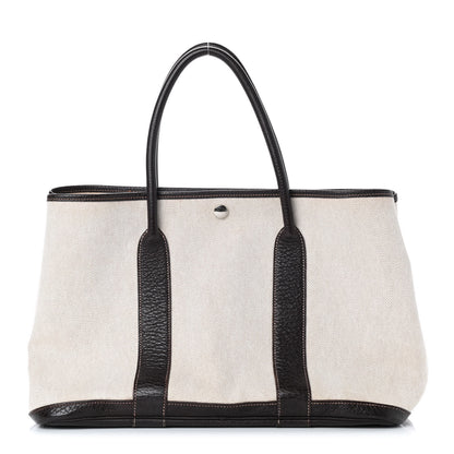 Hermes Toile Buffle Gala Garden Party Tote 36 MM Marron Fonce 1 of 8