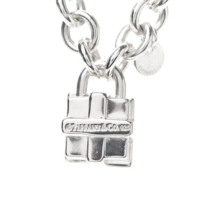 Tiffany Sterling Silver Gift Box Charm Choker Necklace 6 of 8