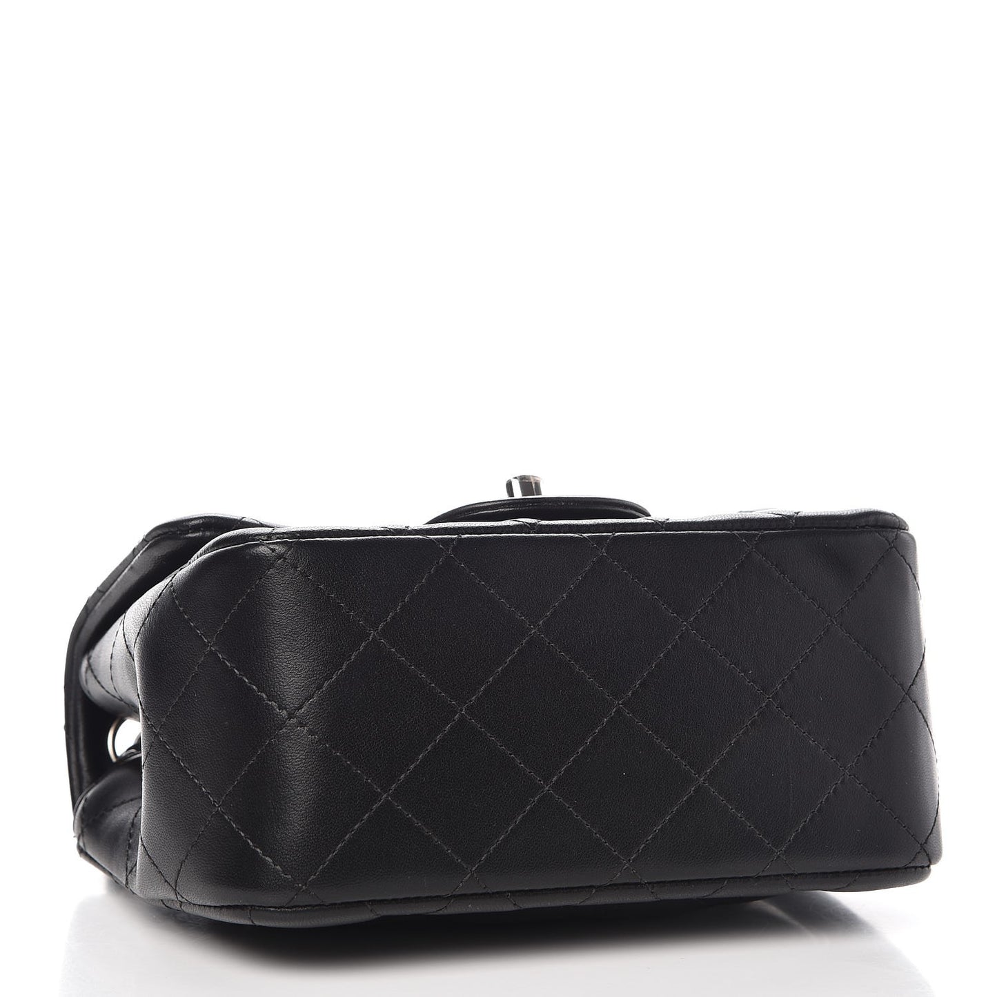 Lambskin Quilted Mini Square Flap Black