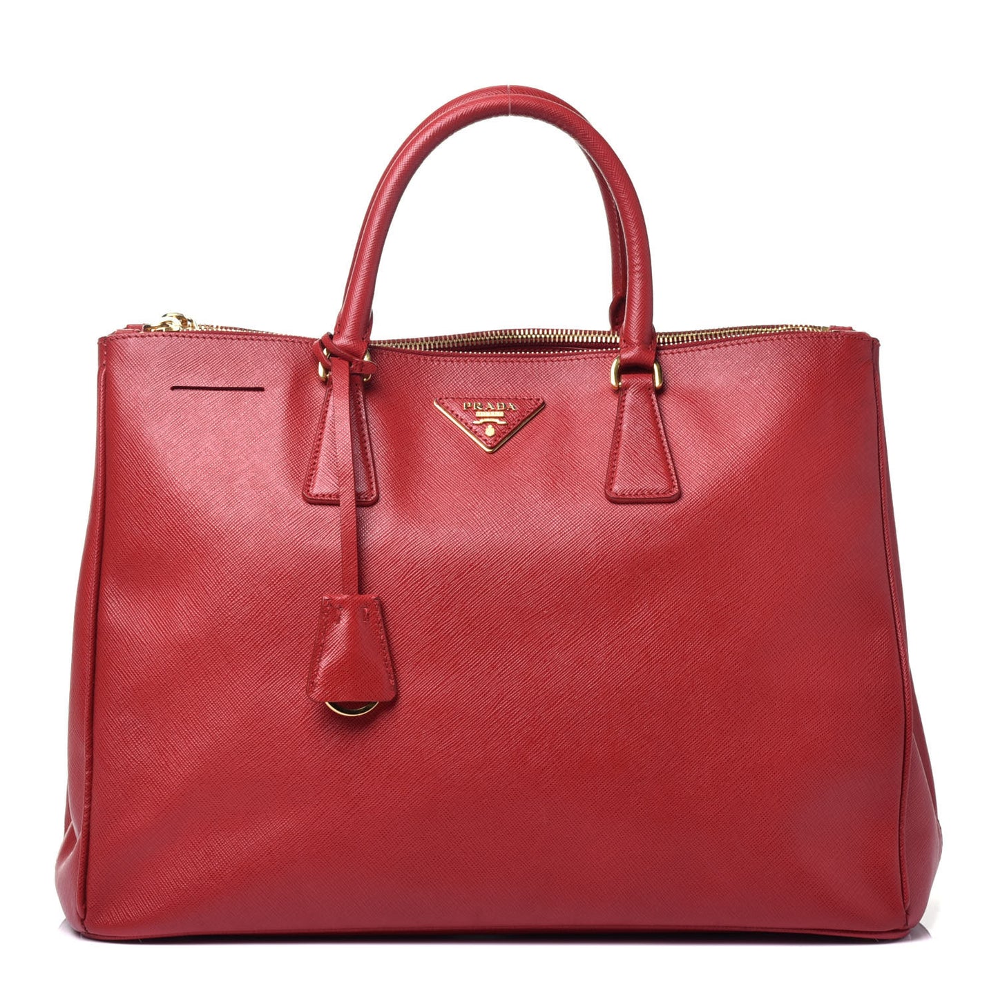 Saffiano Medium Galleria Double Zip Tote Fuoco