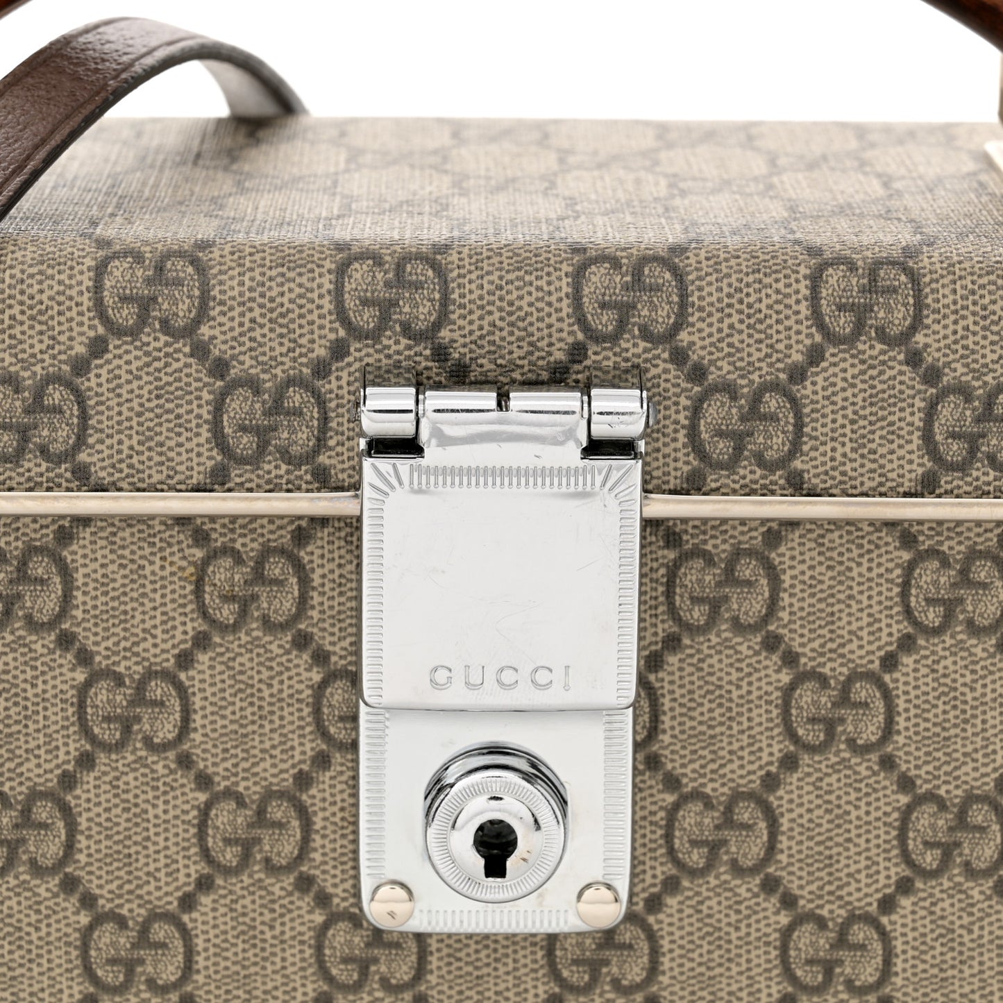 GG Supreme Monogram Globe-Trotter Beauty Case Brown