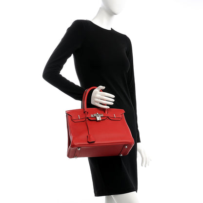Hermes Taurillon Clemence Birkin 30 Rouge Garance 2 of 36
