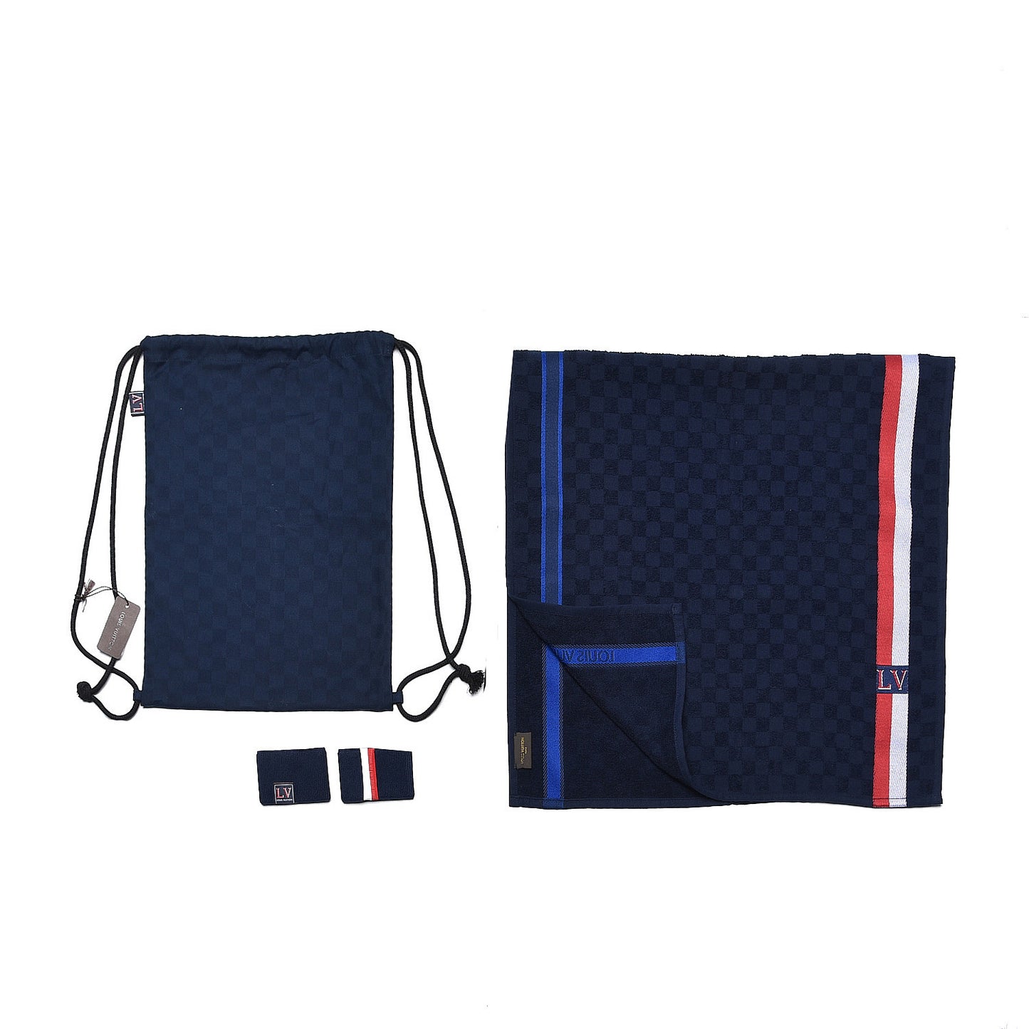 Cotton Damier Cobalt Latitude America's Cup Gym Set Blue Marine