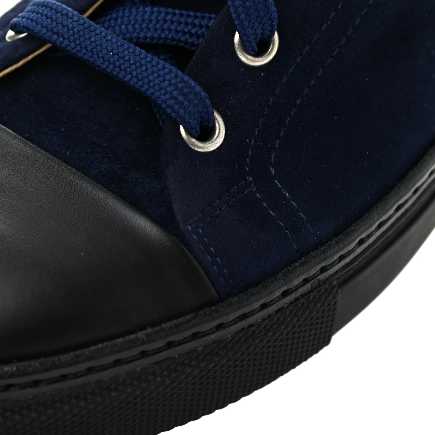 Hermes Suede Shearling Womens Jimmy High Top Sneakers 36 Navy Blue 10 of 12