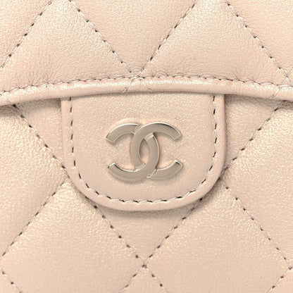 Chanel Iridescent Calfskin Quilted Compact Flap Wallet Beige 9 of 12