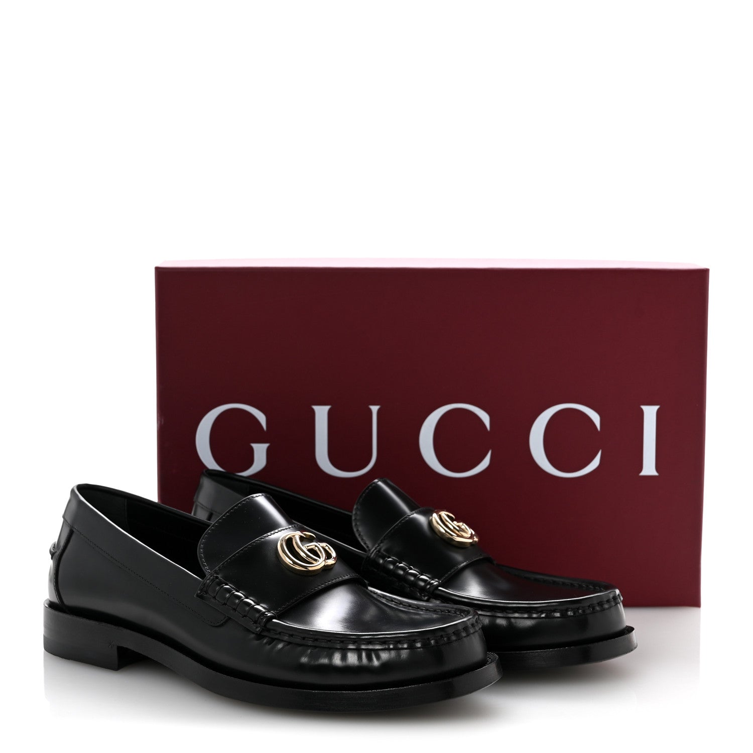Gucci Calfskin Millennial Ribot Womens GG Loafers 38.5 Black 10 of 10