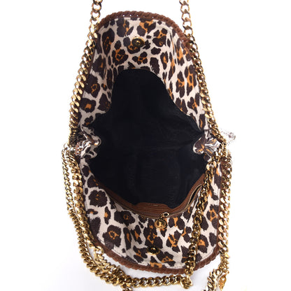 Stella McCartney Linen Leopard Falabella Fold Over Tote Fawn 5 of 13