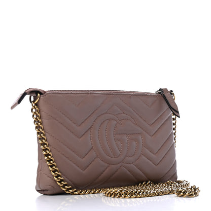 Gucci Calfskin Matelasse Mini GG Marmont Chain Bag Porcelain Rose 2 of 5