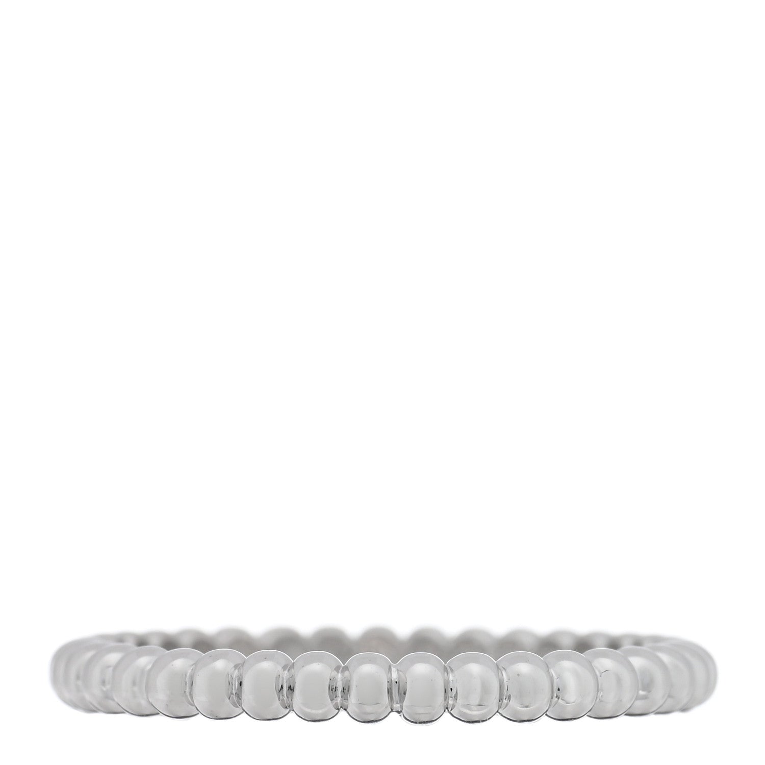 Van Cleef & Arpels 18K White Gold Small Perlee Ring 53 6.25 1 of 4