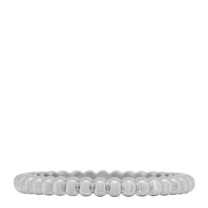 Van Cleef & Arpels 18K White Gold Small Perlee Ring 53 6.25 1 of 4