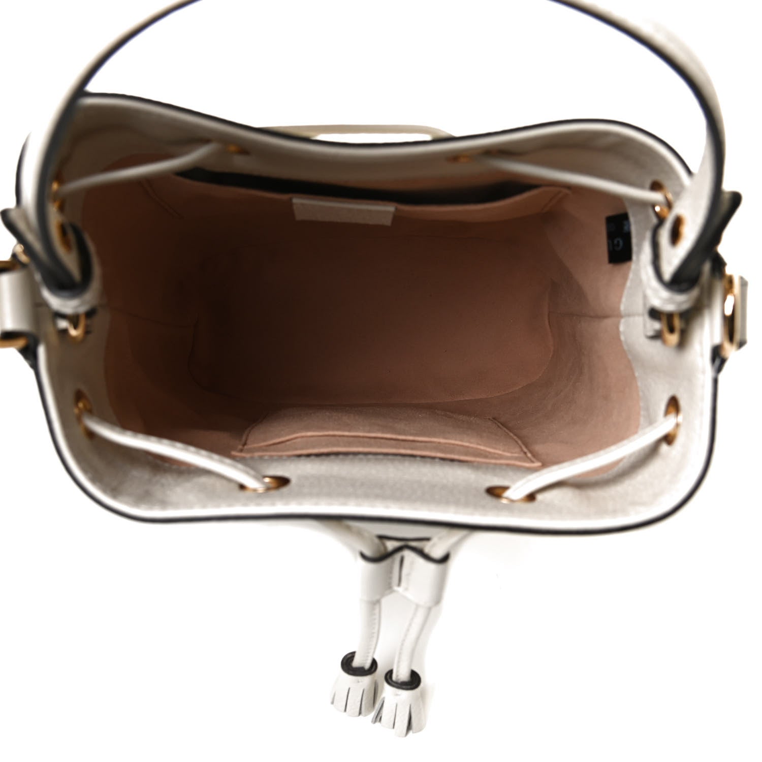 Gucci Glazed Textured Calfskin Web Small Ophidia Bucket Bag Mystic White 5 of 11