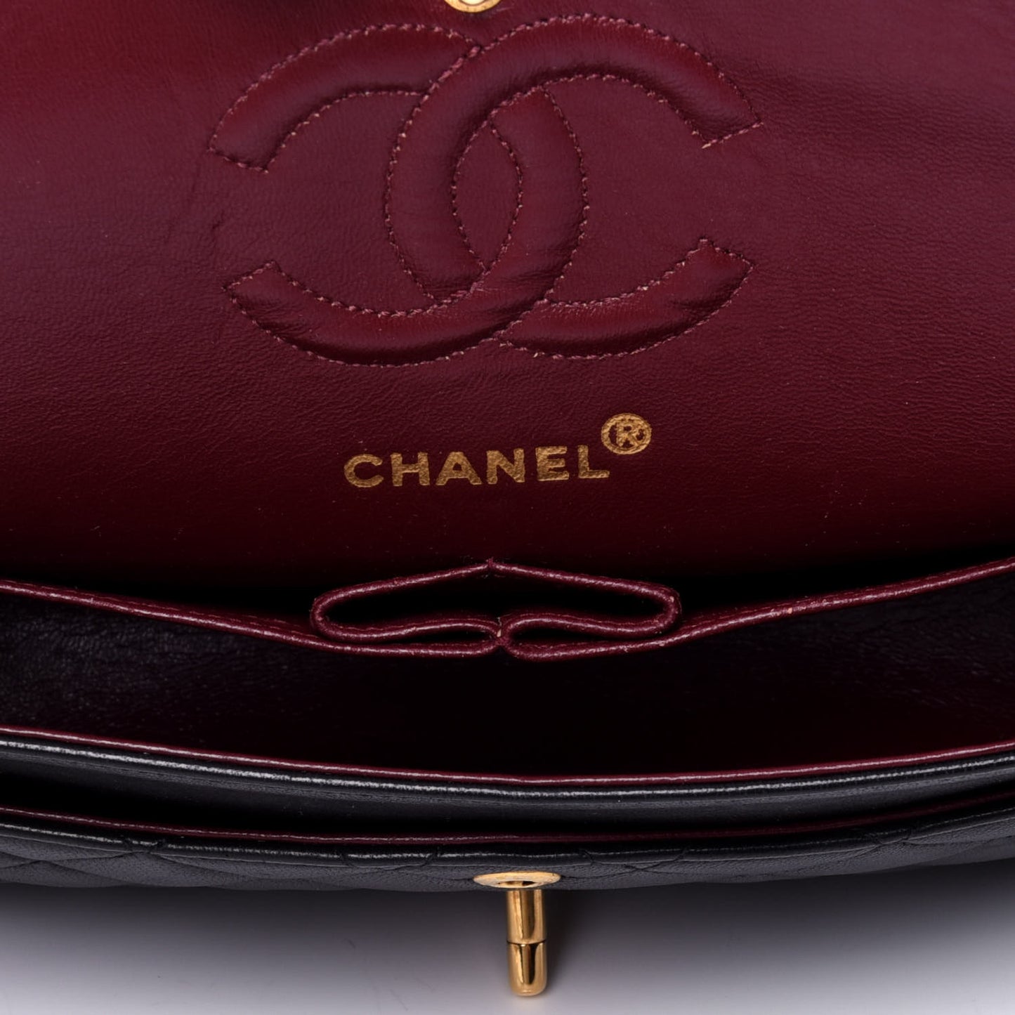 Lambskin Quilted Small Double Flap Black