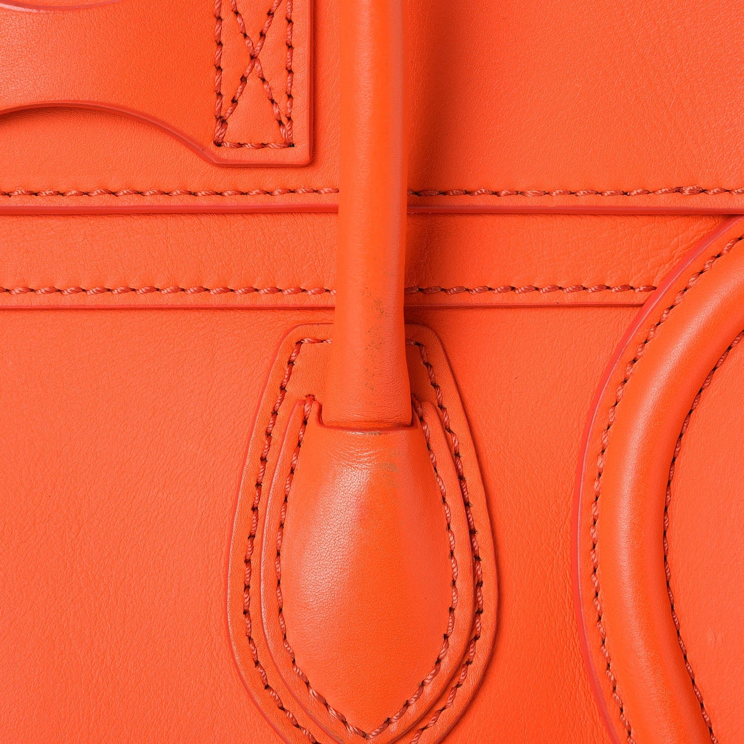 Celine Smooth Calfskin Micro Luggage Fluo Orange 7 of 7