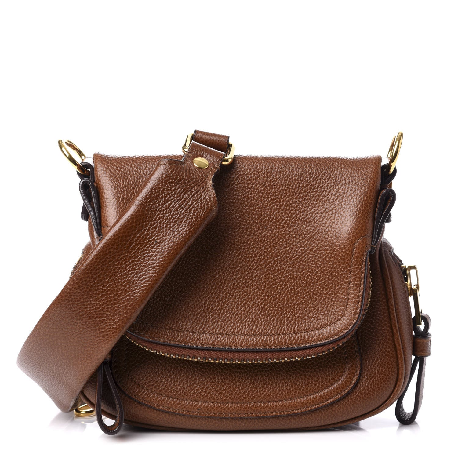 Tom Ford Pebbled Calfskin Mini Jennifer Crossbody Bag Caramel 1 of 9