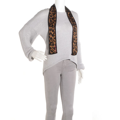Louis Vuitton Silk Leopard Bandeau Scarf Marron 2 of 6