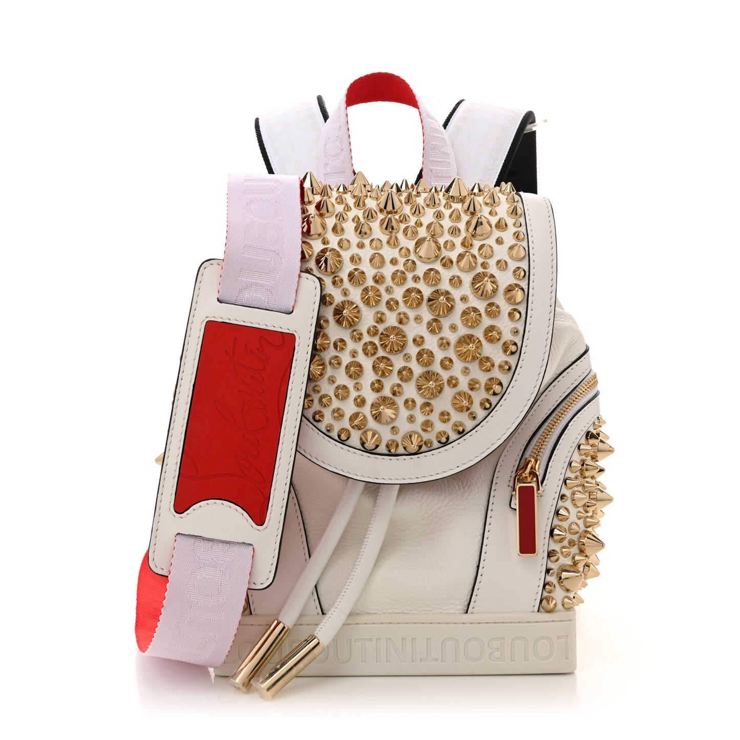 Calfskin Spiked Small Explorafunk Backpack White