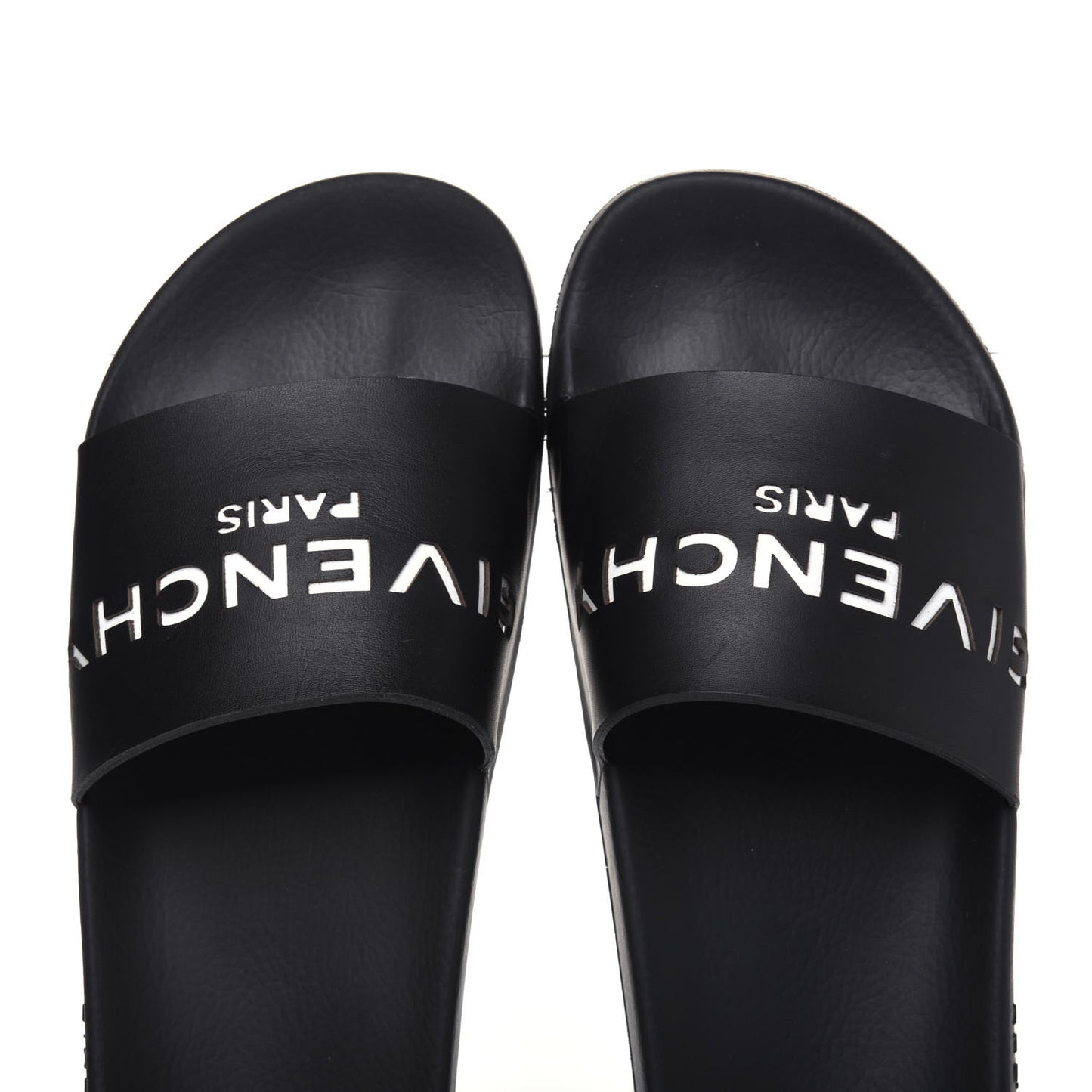 Rubber Logo Pool Slide Sandals 41 Black