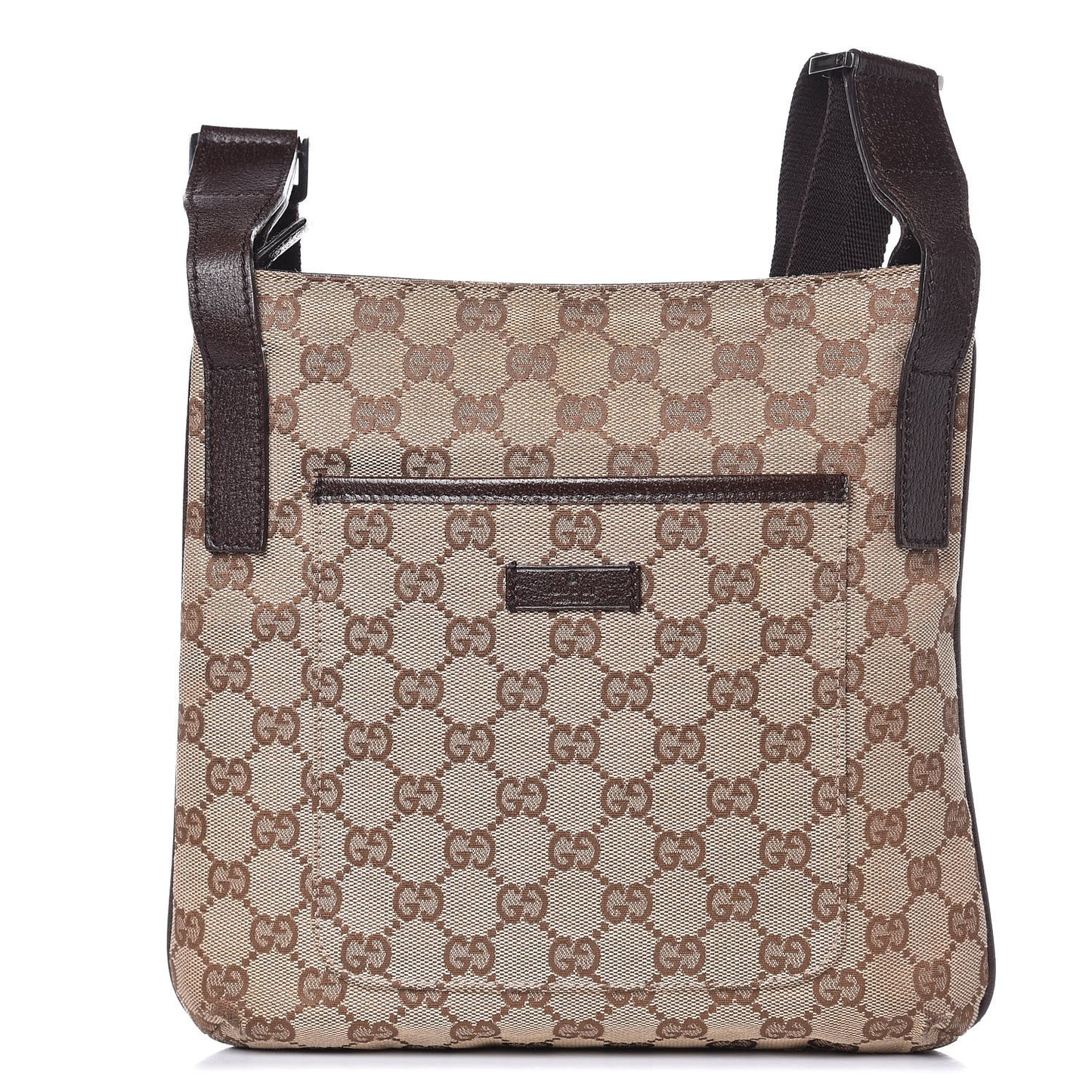 Monogram Flat Messenger Bag Dark Brown
