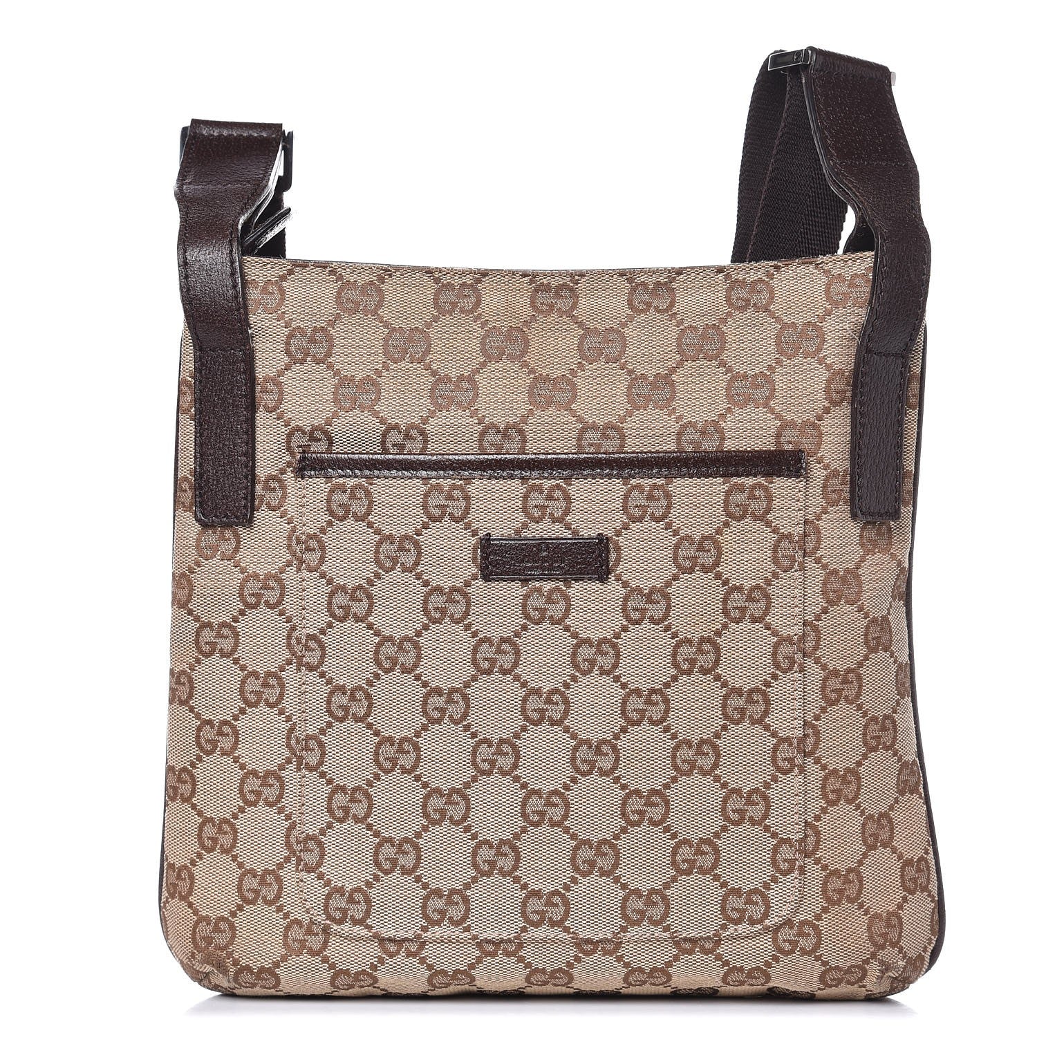 Gucci Monogram Flat Messenger Bag Dark Brown 1 of 13